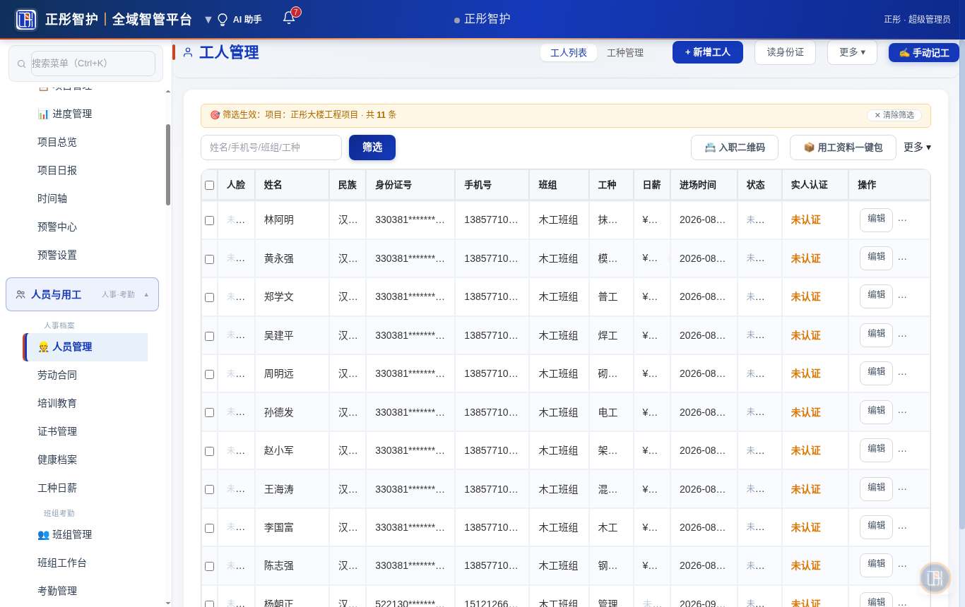 👷 人员管理